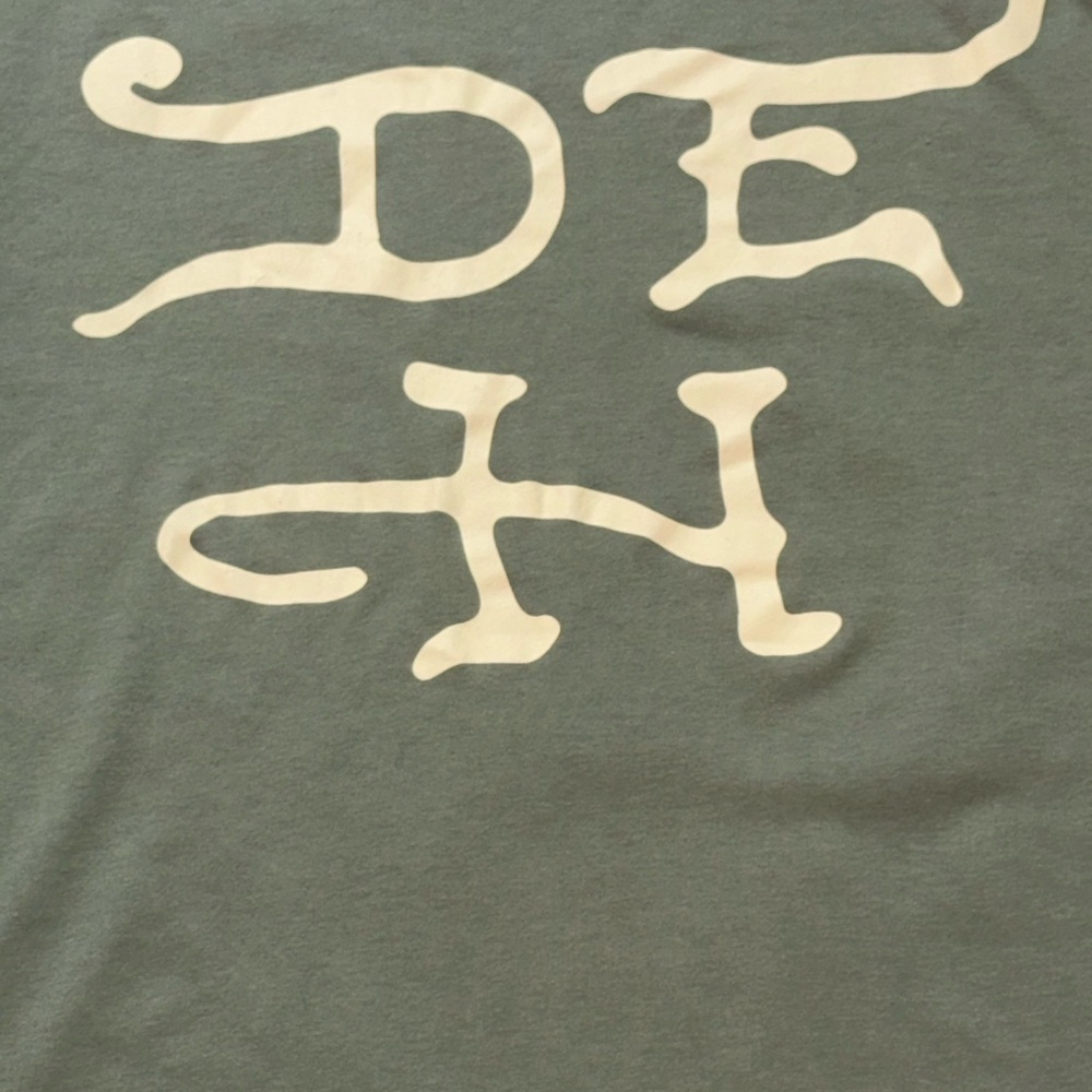 Ed Hardy Olive Dragon Tee with Neon Orange & Yellow Accents - Picture 3 of 8